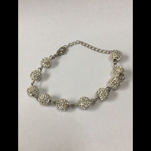 White Crystal Adjustable Bracelet